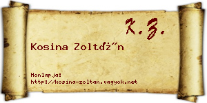 Kosina Zoltán névjegykártya