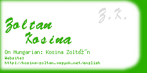 zoltan kosina business card